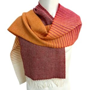 McNutt of Donegal 100% Lambswool Scarf – Oversized Gradient Stripe –UK Made 🇬🇧